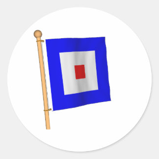Nautische vlag "W" Ronde Sticker