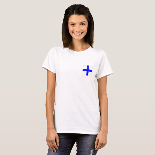 Nautische Vlag X T-shirt (Voorkant volledig)
