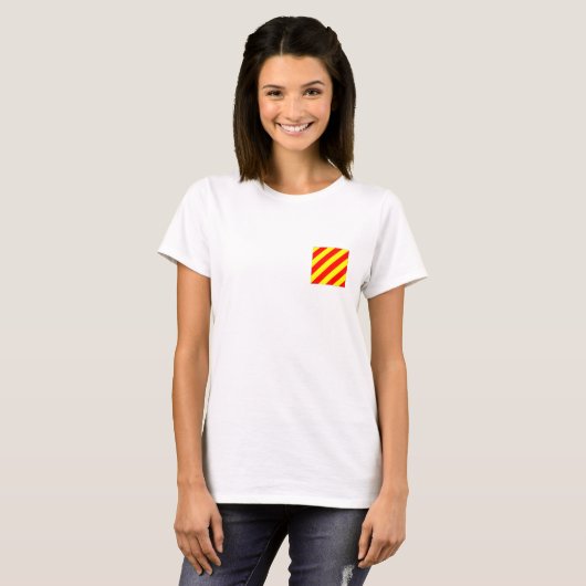 Nautische vlag Y T-shirt (Voorkant volledig)