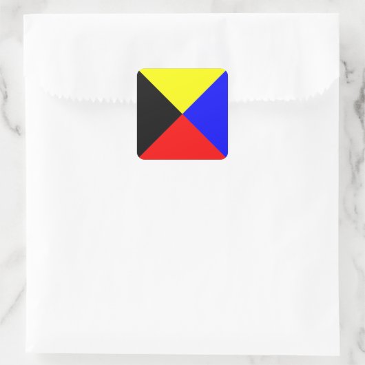 Nautische vlag ZULU Vierkante Sticker (Tas)