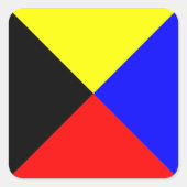 Nautische vlag ZULU Vierkante Sticker (Voorkant)