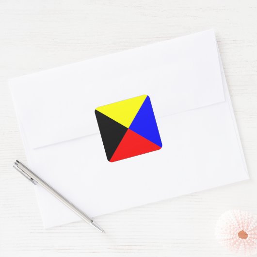 Nautische vlag ZULU Vierkante Sticker (Envelop)