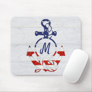 Nautische vlaganker op hout muismat