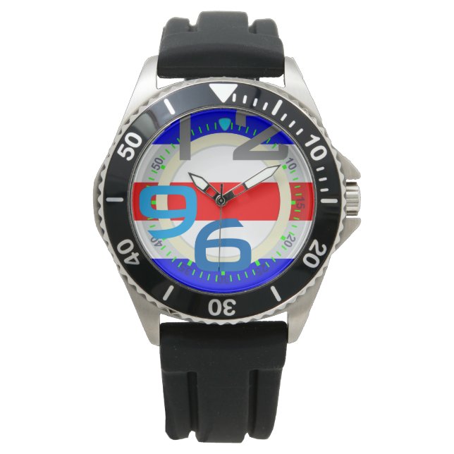 Nautische vlaggen alfabet letter C Charlie Horloge (Voorkant)