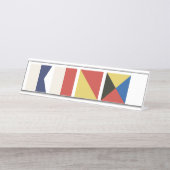 Nautische vlaggen bureau naambordje (Voorkant)