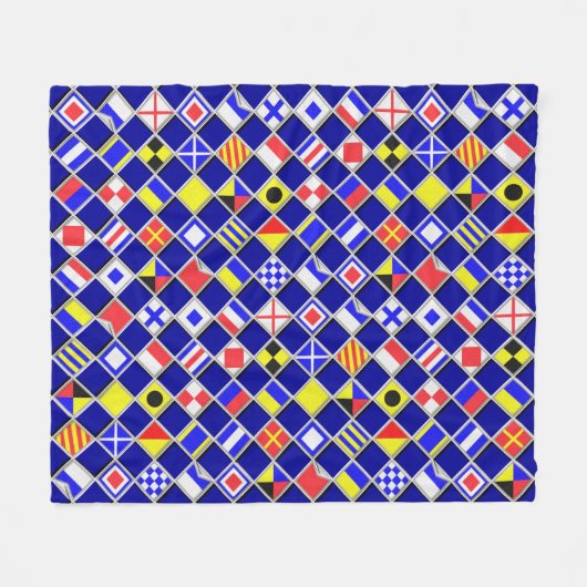 Nautische vlaggen Decor Fleece Deken (Voorkant (Horizontaal))