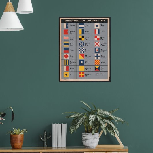 Nautische vlaggen en morse code poster (Woonkamer 1)