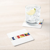 Nautische vlaggen kartonnen onderzetters (Insitu)