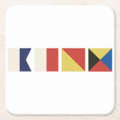 Nautische vlaggen kartonnen onderzetters (Voorkant)