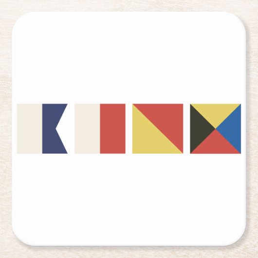 Nautische vlaggen kartonnen onderzetters (Voorkant)