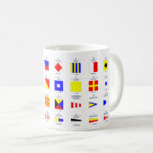 Nautische vlaggen koffiemok (Voorkant rechts)