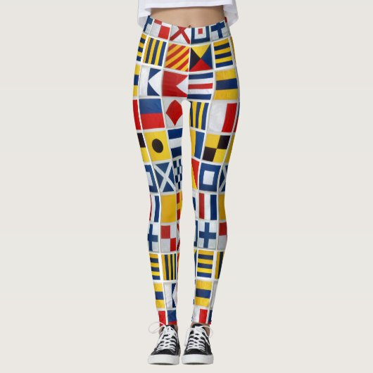 Nautische vlaggen leggings (Voorkant)