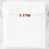 Nautische vlaggen ronde sticker (Tas)