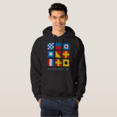Nautische vlaggen van Newport Ri Rhode Island Hoodie (Voorkant volledig)