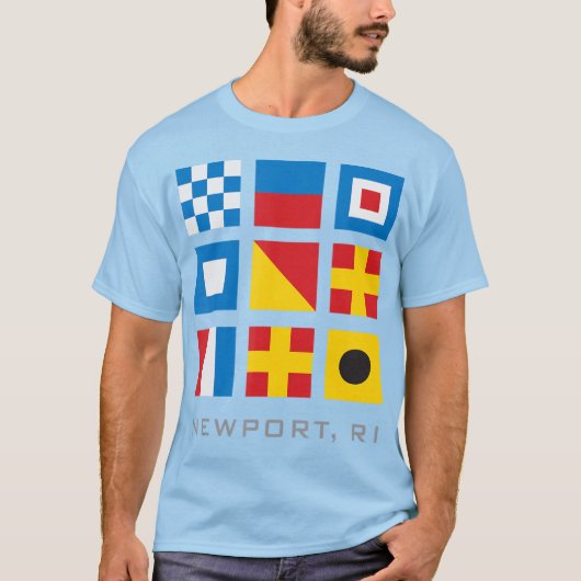 Nautische vlaggen van Newport Ri Rhode Island T-shirt (Voorkant)