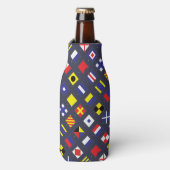 Nautische vlaggrafiek flesjeskoeler (Fles Voorkant)
