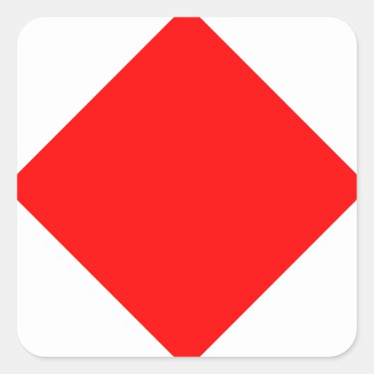 Nautische vlagsignaal letter F (FOXTROT) Vierkante Sticker (Voorkant)