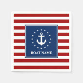 Nautische voornaam Ankerband Stripes RWB Servet (Voorkant)