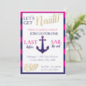 Nautische vrijgezellenfeest Uitnodiging - Last Sai (Staand voorkant)