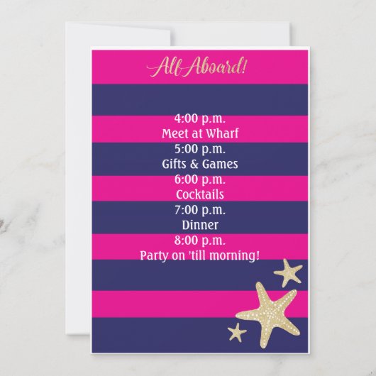 Nautische vrijgezellenfeest Uitnodiging - Last Sai (Achterkant)