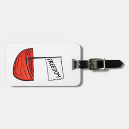 Nautische Vrijheid Boot Illustratie Bagagelabel