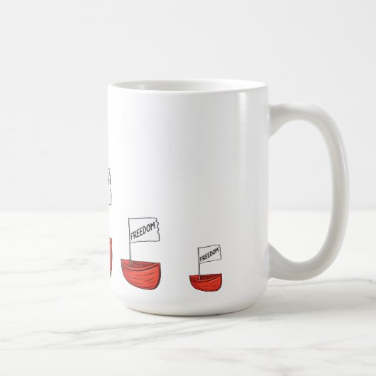 Nautische Vrijheid Boot Illustratie Koffiemok (Rechts)