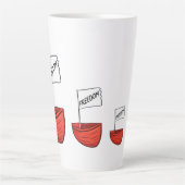 Nautische Vrijheid Boot Illustratie Latte Mok (Voorkant)