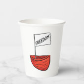 Nautische Vrijheid Boot Illustratie Papieren Bekers (Voorkant)