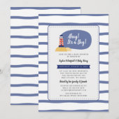 Nautische vuurtoren Ahoy Het is een Boy Baby showe Kaart (Voorkant / Achterkant)