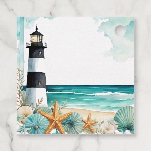 Nautische Vuurtoren Bruiloft Bedankjes Labels (Achterkant)