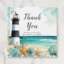 Nautische Vuurtoren Bruiloft Bedankjes Labels