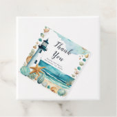 Nautische Vuurtoren Bruiloft Bedankjes Labels (In situ)