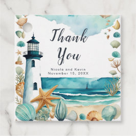 Nautische Vuurtoren Bruiloft Bedankjes Labels