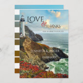 Nautische Vuurtoren Bruiloft Dank u Kaart (Voorkant / Achterkant)