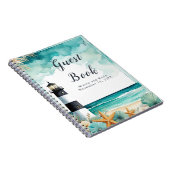 Nautische Vuurtoren bruiloft gastenboek Notitieboek (Rechterzijde)