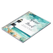 Nautische Vuurtoren bruiloft gastenboek Notitieboek (Linkerzijde)