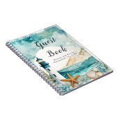 Nautische Vuurtoren bruiloft gastenboek Notitieboek (Rechterzijde)