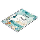 Nautische Vuurtoren bruiloft gastenboek Notitieboek (Linkerzijde)