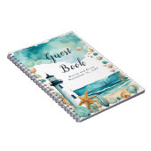 Nautische Vuurtoren bruiloft gastenboek Notitieboek (Rechterzijde)