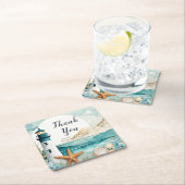 Nautische Vuurtoren Bruiloft Kartonnen Onderzetters (Insitu)