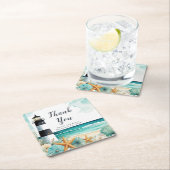 Nautische Vuurtoren Bruiloft Kartonnen Onderzetters (Insitu)