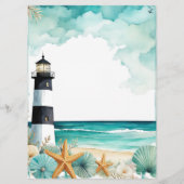 Nautische Vuurtoren Bruiloft Menu (Achterkant)