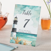 Nautische Vuurtoren Bruiloft Reclamebord Met Voetstuk