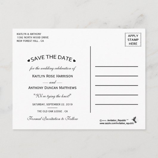 Nautische Vuurtoren Bruiloft Save The Date Aankondigingskaart (Achterkant)