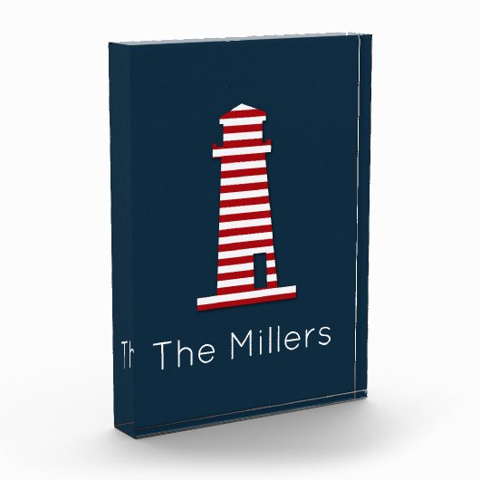 Nautische Vuurtoren Familienaam Patriottische Ocea Fotoblokken (Links)