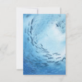 Nautische vuurtoren golven bruiloft receptie invoe kaart (Achterkant)