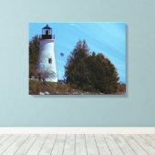 Nautische vuurtoren kunst canvas afdruk (Insitu (Houten vloer))