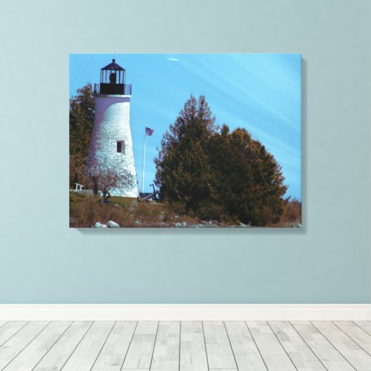 Nautische vuurtoren kunst canvas afdruk (Insitu (Houten vloer))