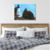 Nautische vuurtoren kunst canvas afdruk (Insitu (Slaapkamer))