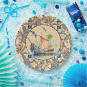 Nautische vuurtoren met kast papieren bordje (Feest)